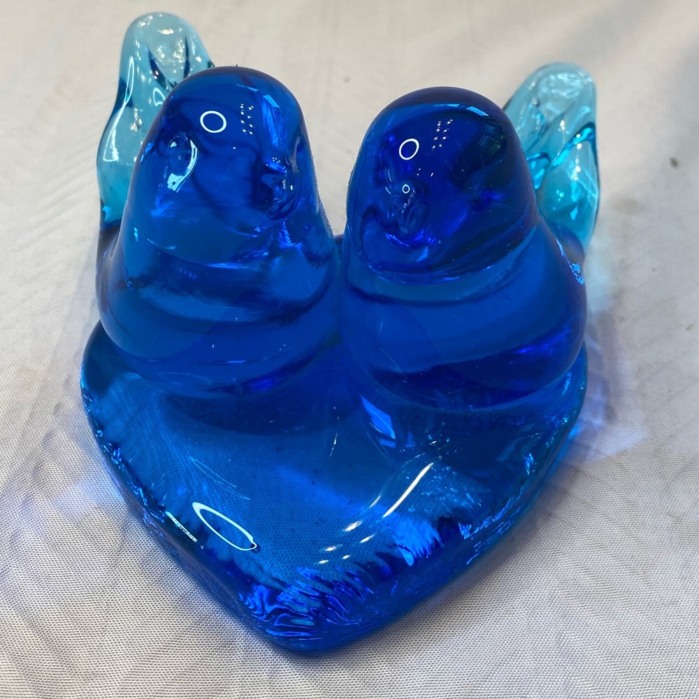 Vintage Bluebird of happiness, two love birds.